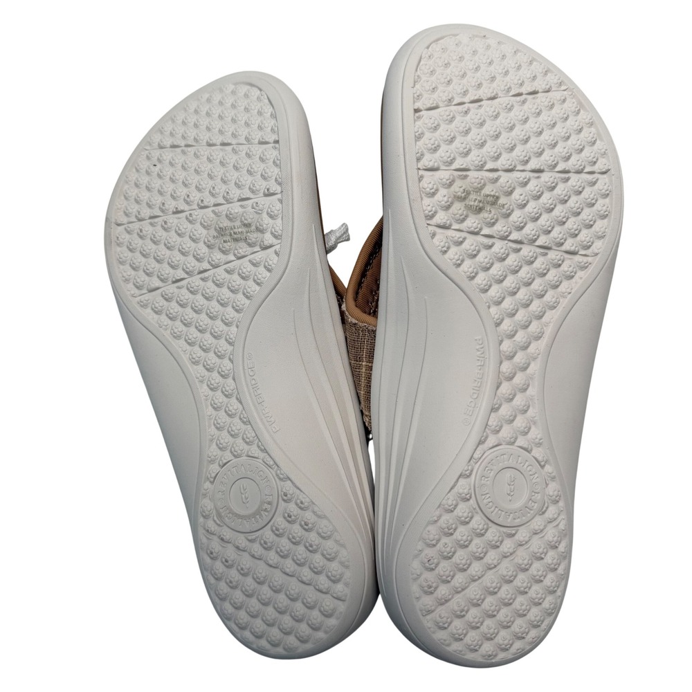 Revitalign Yumi Tan Women 7 Wide Textured Sandals Orthotic Arch Support Comfort - Picture 4 of 7